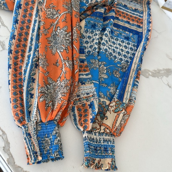 Flying Tomato Boho Wrap Long Sleeve Top Ballon Sleeves Size Medium - Picture 8 of 9